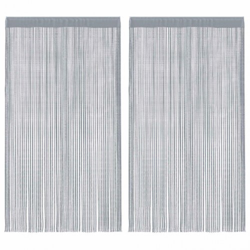 Trådgardiner 2 stk. 140×250 cm - lysegrå snoregardin