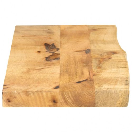 Bordplade i massivt mangotræ med naturlig kant - 100 x 30 x 2,5 cm