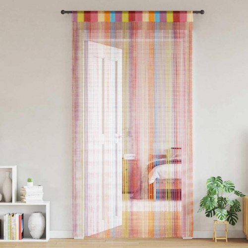 Trådgardiner 2 stk. 100×250 cm - flerfarvet snoregardin