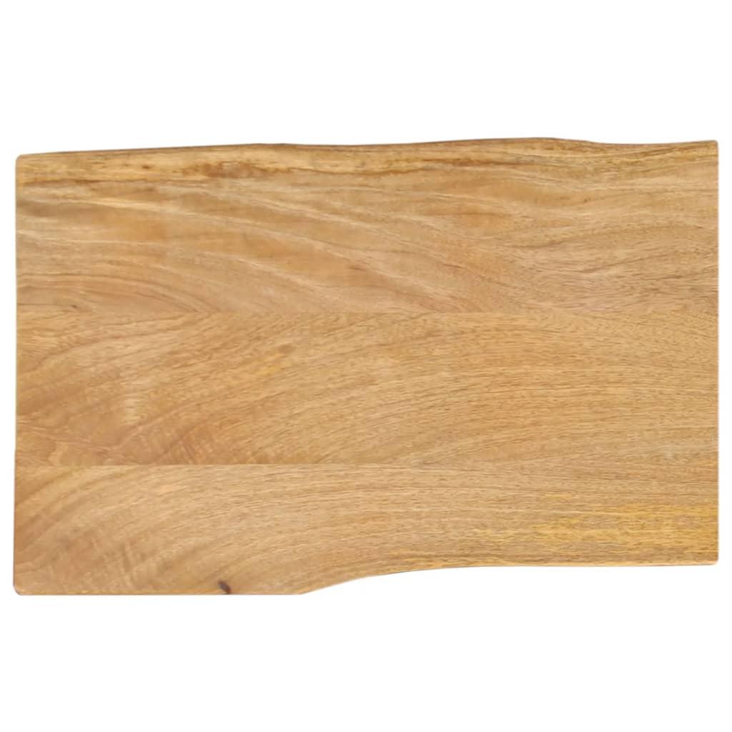Bordplade i massivt mangotræ 60 x 40 x 3,8 cm med naturlig kant