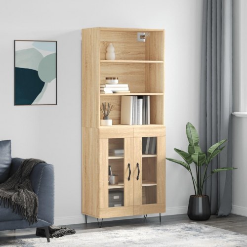 Højskab 69,5×34×180 cm i konstrueret træ - sonoma-eg