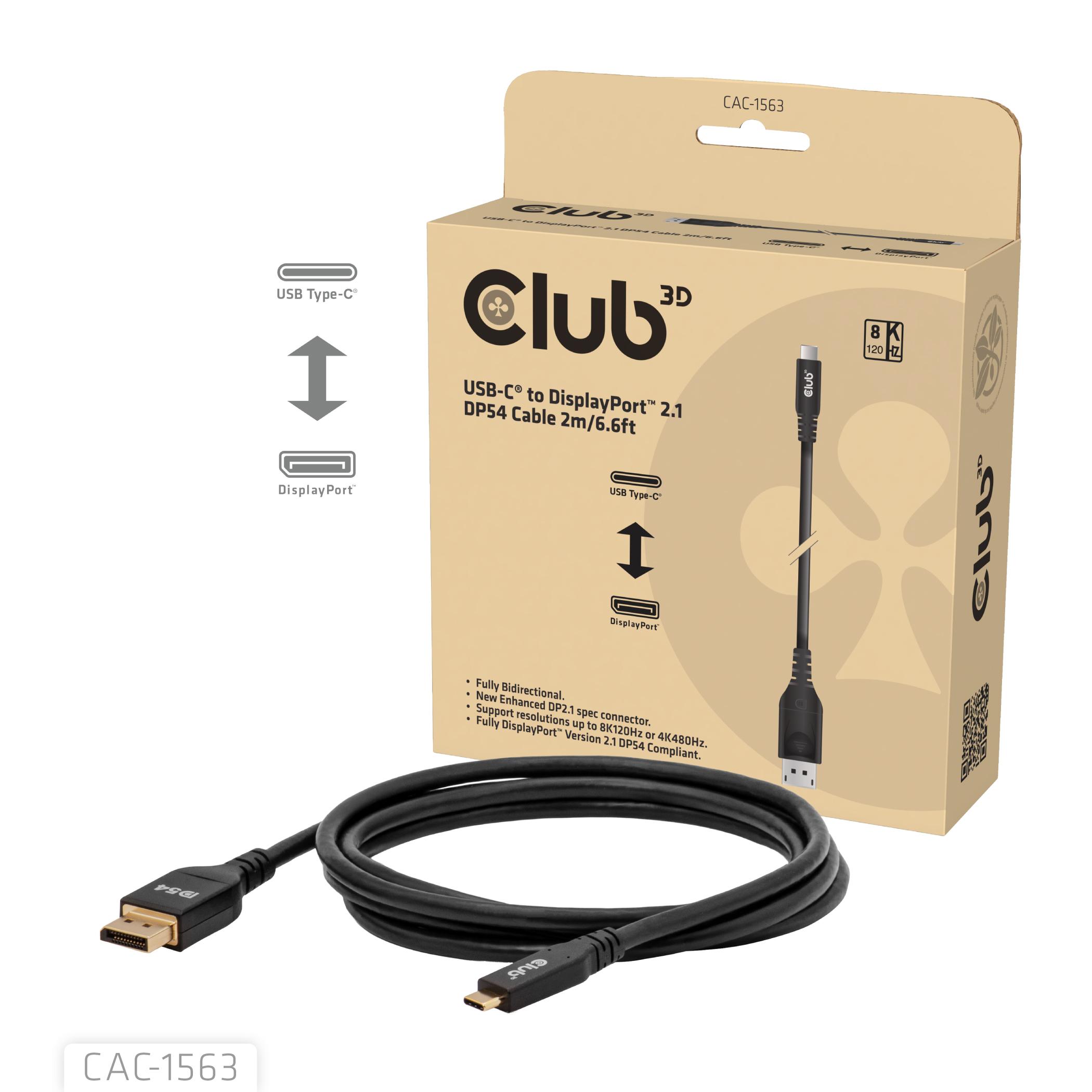 USB-C til DisplayPort kabel 2 m - CLUB3D CAC-1563
