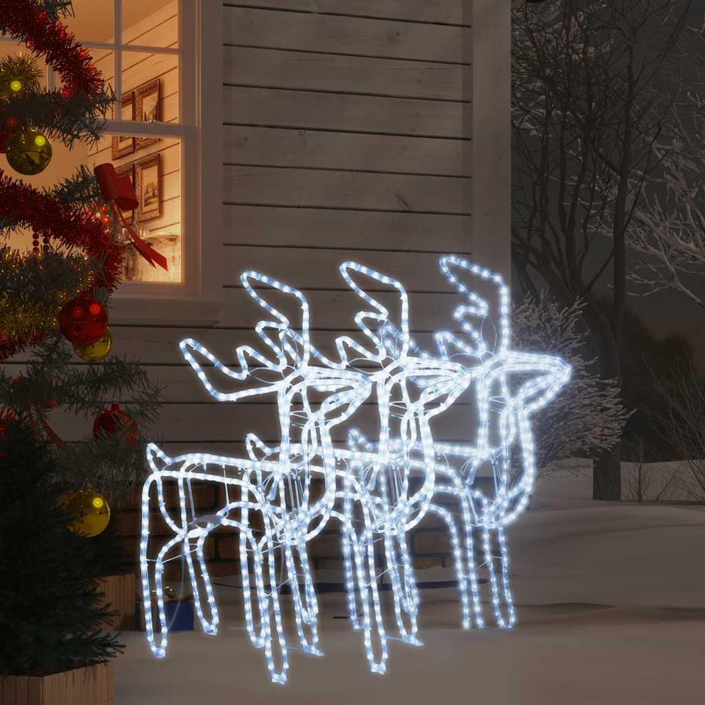 Julerensdyr 3 stk. 76x42x87 cm koldt hvidt lys