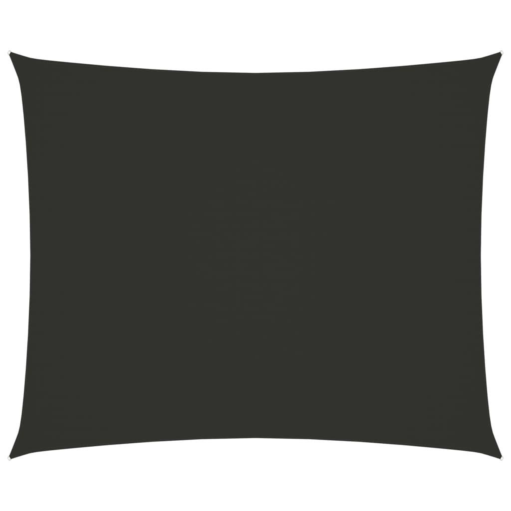 Solsejl 6x7 m oxfordstof rektangulær antracitgrå billede