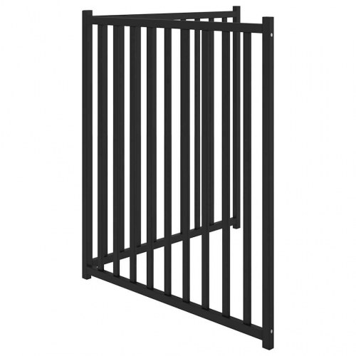 Foldbar hundelåge med 2 paneler - massivt gran, 150/160 cm, sort