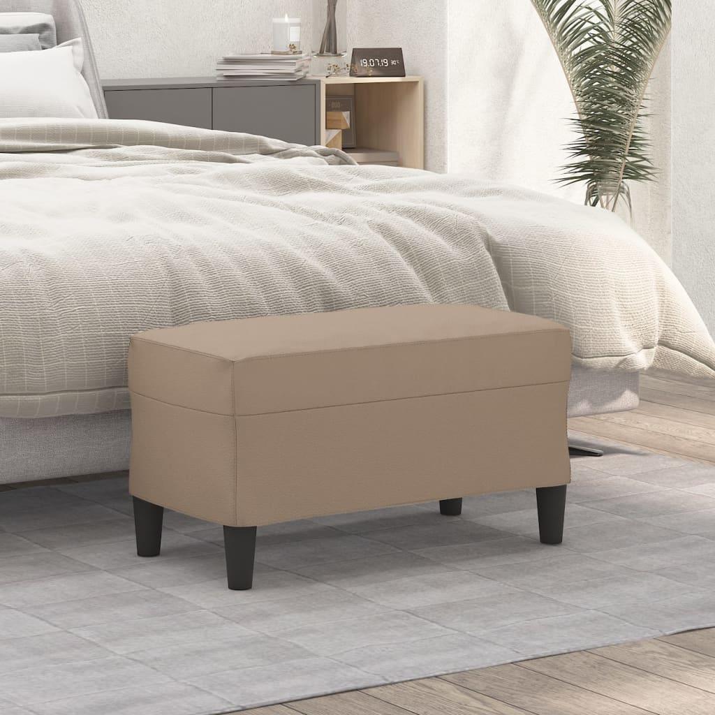 Bænk 70x35x41 cm kunstlæder cappuccinofarvet