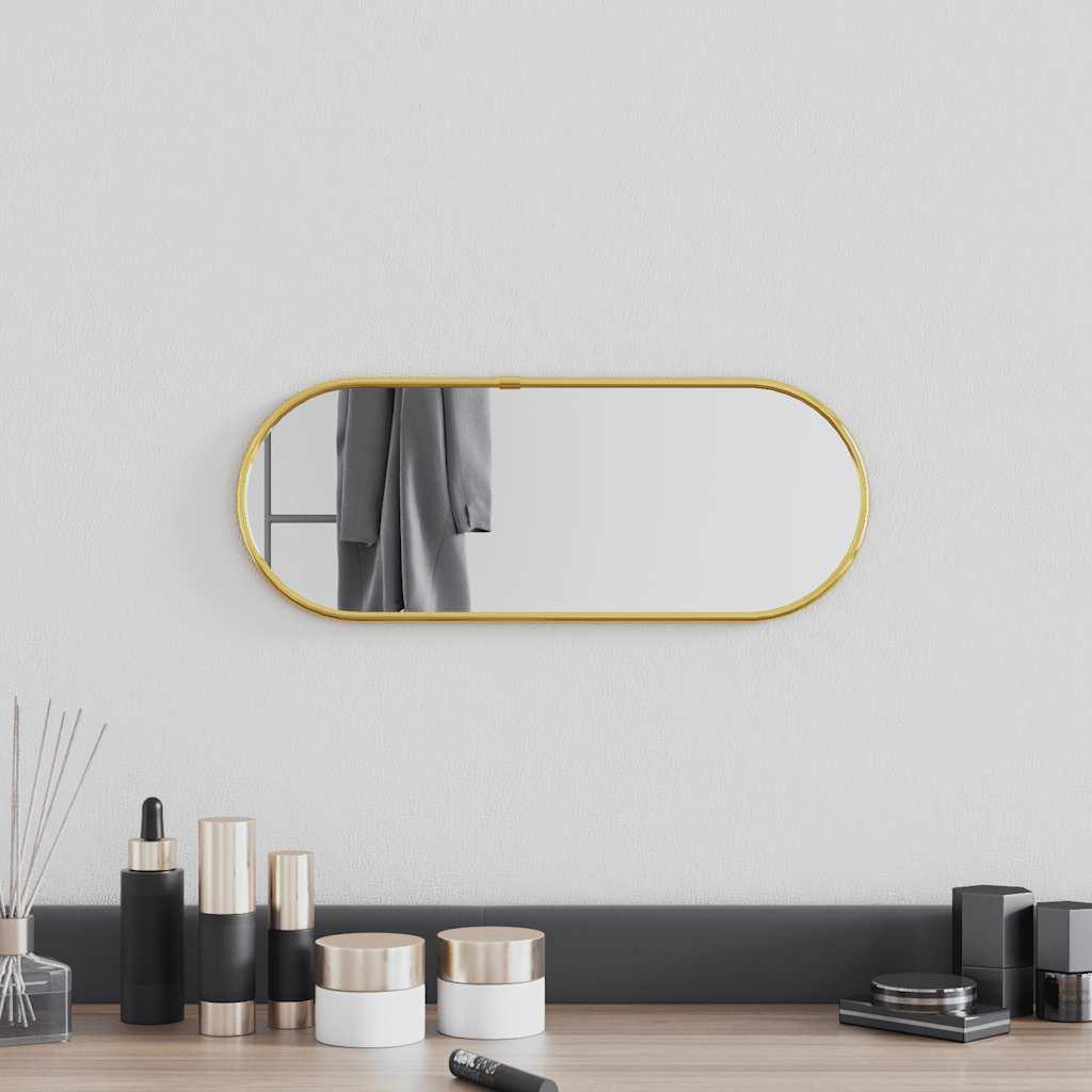 Vægspejl 40x15 cm oval guldfarvet billede