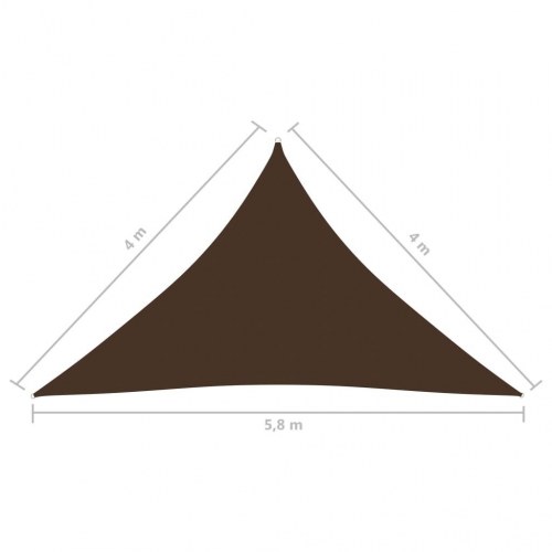 Solsejl trekant 4 × 4 × 5,8 m - oxfordstof, brun
