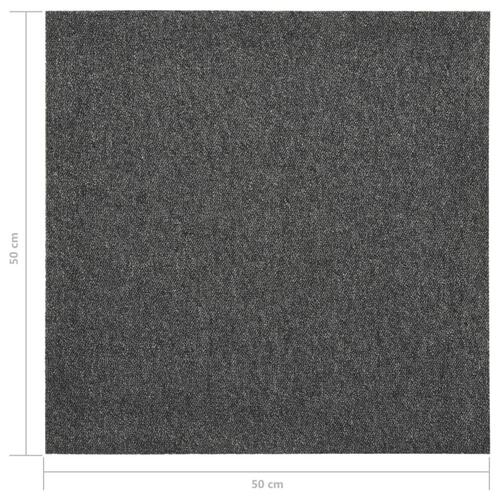 Tæppefliser 20 stk. 5 m² 50x50 cm antracitgrå