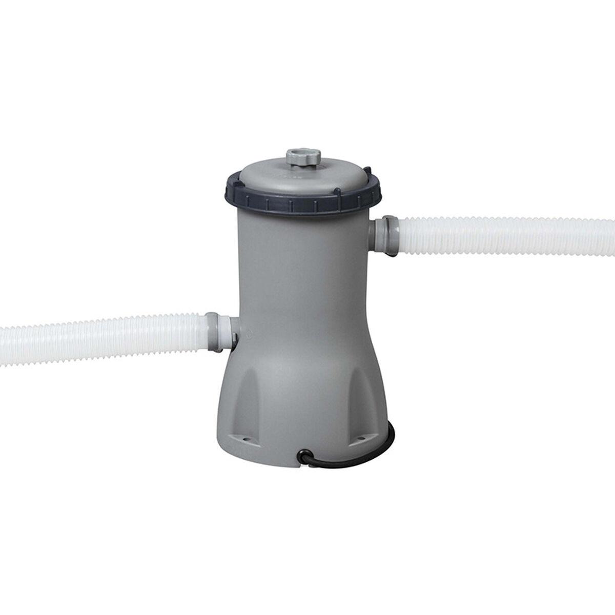 Poolpumpe med filter Bestway 3028 l/h - grå billede