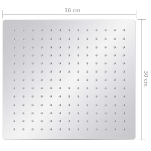 Regnbrusehoved 30x30 cm firkantet rustfrit stål 304