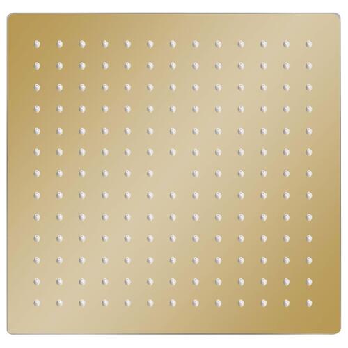 Regnbrusehoved 25x25 cm firkantet rustfrit stål guldfarvet