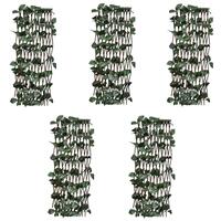 Pilehegn med espalier 5 stk. med kunstige blade 180x60 cm