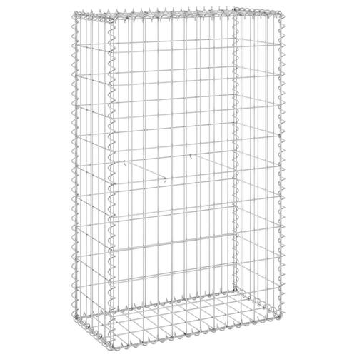 Gabionvæg med dæksler 60x30x100 cm galvaniseret stål