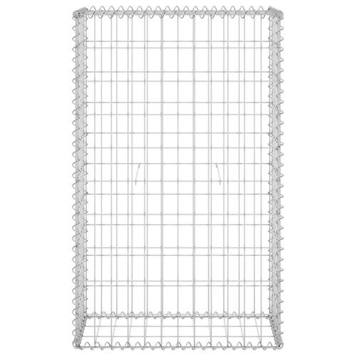 Gabionvæg med dæksler 60x30x100 cm galvaniseret stål