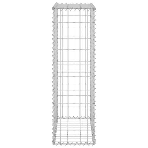 Gabionvæg med dæksler 60x30x100 cm galvaniseret stål