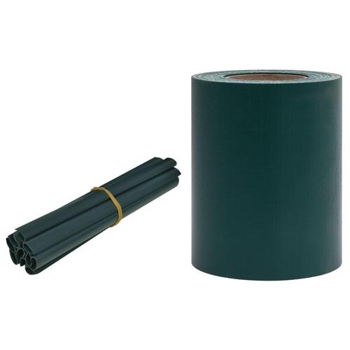 Haveskærm 35x0,19 m 4 stk. PVC mat grøn