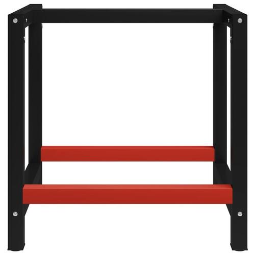 Stel til arbejdsbænk 80x57x79 cm metal sort og rød