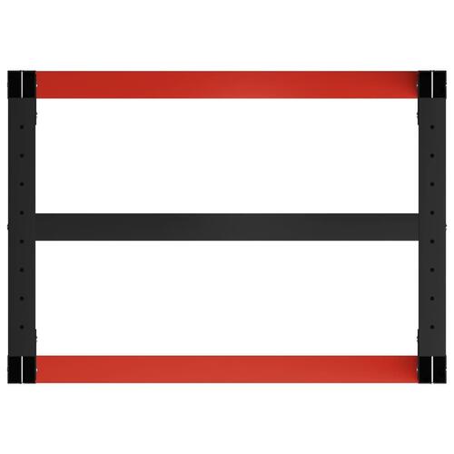 Stel til arbejdsbænk 80x57x79 cm metal sort og rød