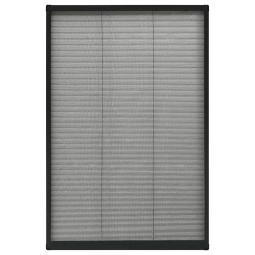 Plisseret insektnet til vinduer 80x160 cm aluminium antracitgrå