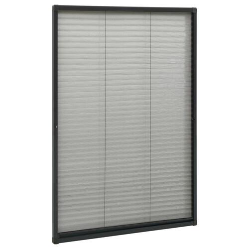 Plisseret insektnet til vinduer 80x160 cm aluminium antracitgrå