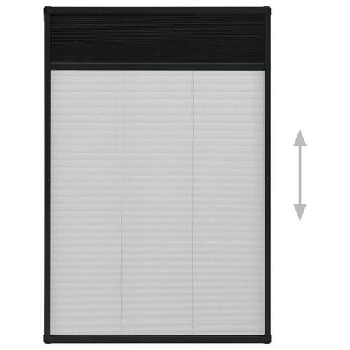 Plisseret insektnet til vinduer 80x160 cm aluminium antracitgrå