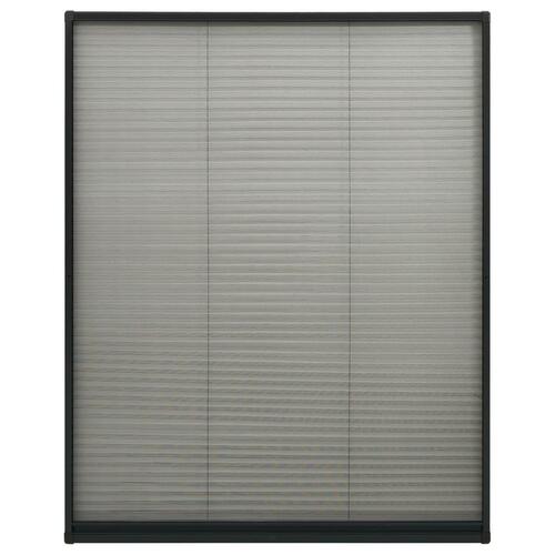 Plisseret insektnet til vinduer 110x160 cm aluminium antracit