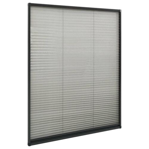 Plisseret insektnet til vinduer 110x160 cm aluminium antracit
