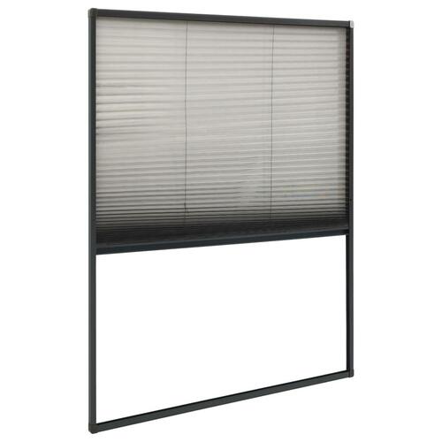 Plisseret insektnet til vinduer 110x160 cm aluminium antracit