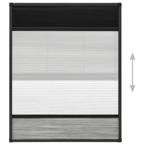 Plisseret insektnet til vinduer aluminium 60x80 cm med skygge