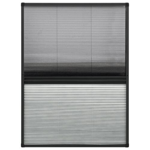 Plisseret insektnet til vinduer 80x120 cm afskygning aluminium