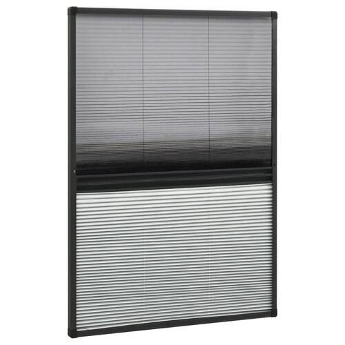 Plisseret insektnet til vinduer 80x120 cm afskygning aluminium