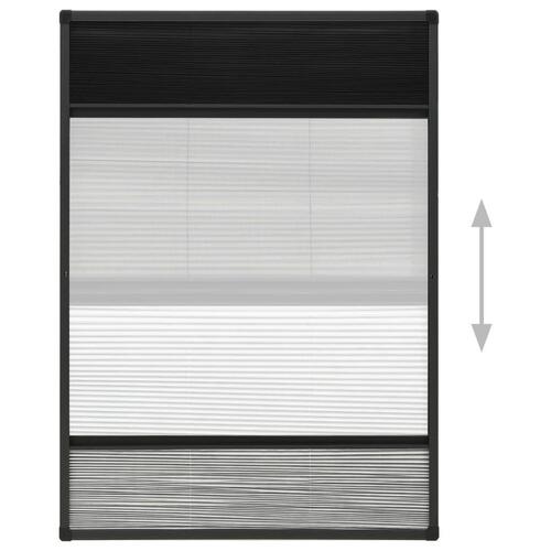 Plisseret insektnet til vinduer 80x120 cm afskygning aluminium