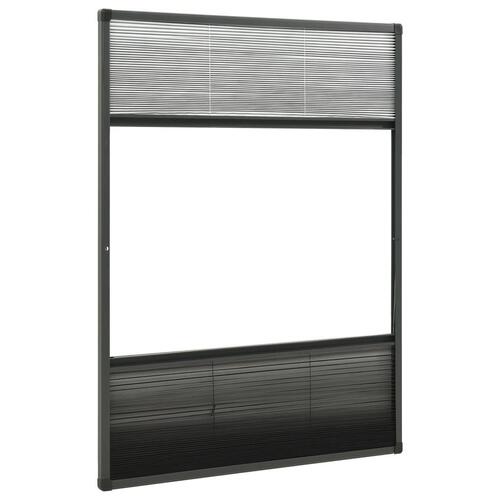 Plisseret insektnet til vinduer 80x120 cm afskygning aluminium