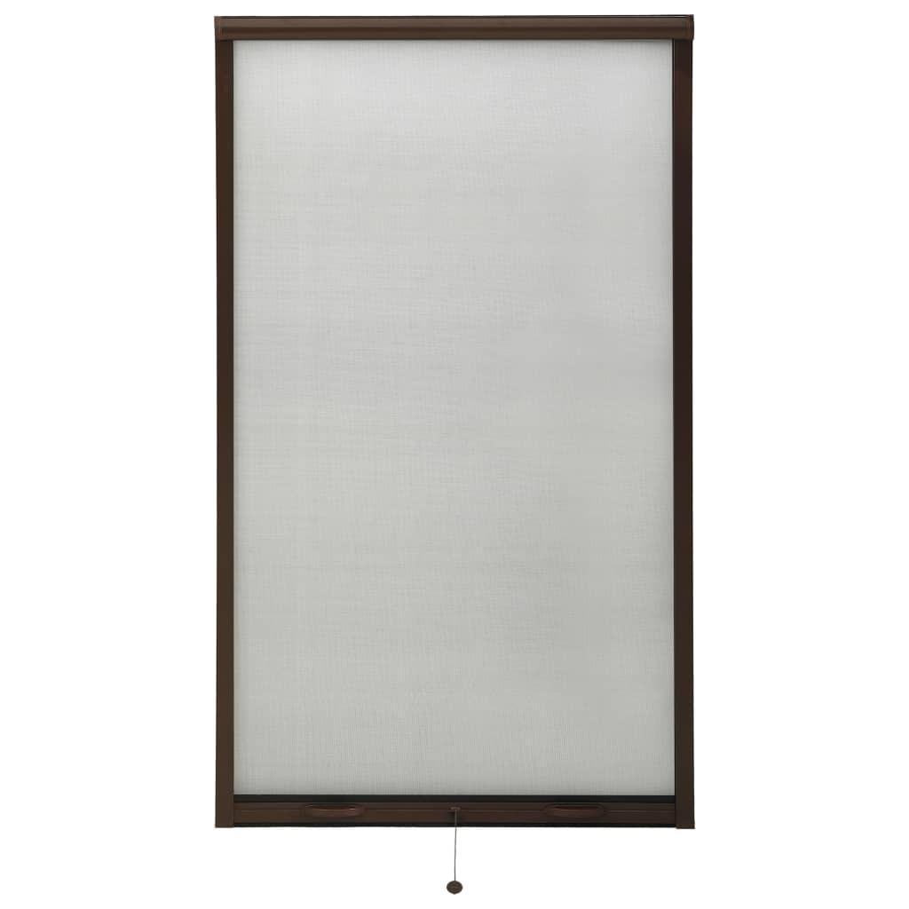 Nedrulleligt insektnet til vinduer 90x170 cm brun
