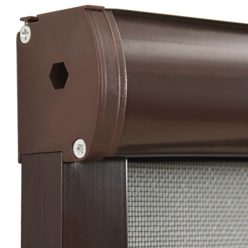 Nedrulleligt insektnet til vinduer 90x170 cm brun
