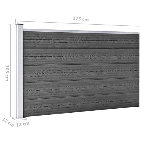 Hegnspanel 175x105 cm WPC sort
