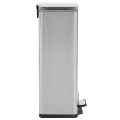 Pedalspand fingeraftryksafvisende 30 l rustfrit stål sølv