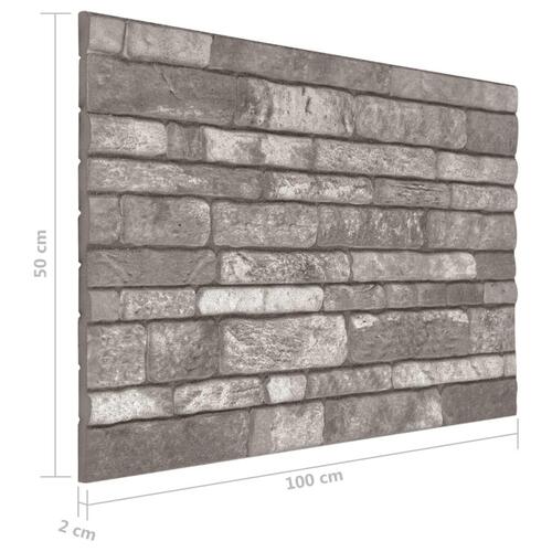 3D-vægpaneler 10 stk. murstensdesign EPS mørkegrå