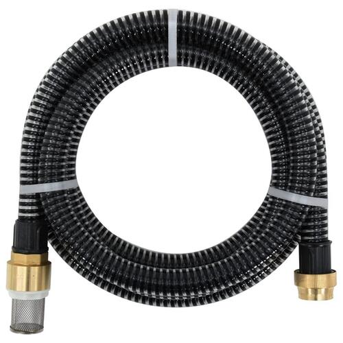 Sugeslange med messingkoblinger 1,1" 3 m PVC sort