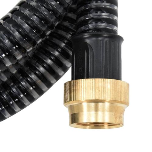 Sugeslange med messingkoblinger 1,1" 3 m PVC sort