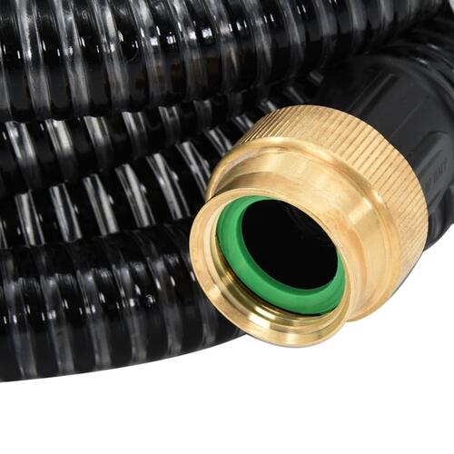 Sugeslange med messingkoblinger 1,1" 3 m PVC sort