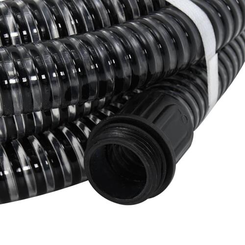 Sugeslange med messingkoblinger 1,1" 3 m PVC sort