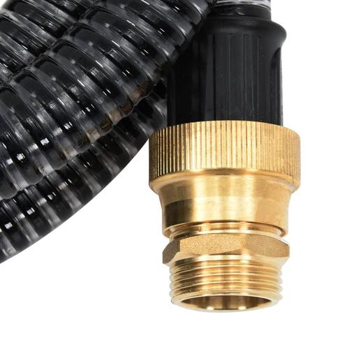 Sugeslange med messingkoblinger 1,1" 3 m PVC sort