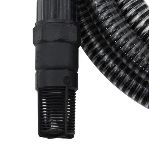 Sugeslange med messingkoblinger 1" 10 m PVC sort
