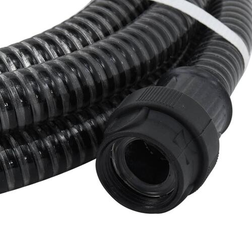 Sugeslange med messingkoblinger 1" 10 m PVC sort