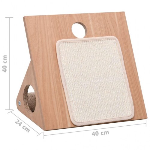 Kradsetræ med kradsemåtter trekantet sisal 40 cm