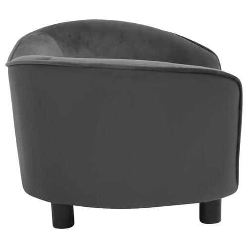 Hundesofa 69x49x40 cm plys og kunstlæder mørkegrå