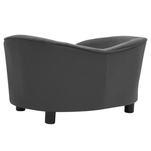 Hundesofa 69x49x40 cm plys og kunstlæder mørkegrå