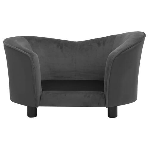 Hundesofa 69x49x40 cm plys og kunstlæder mørkegrå